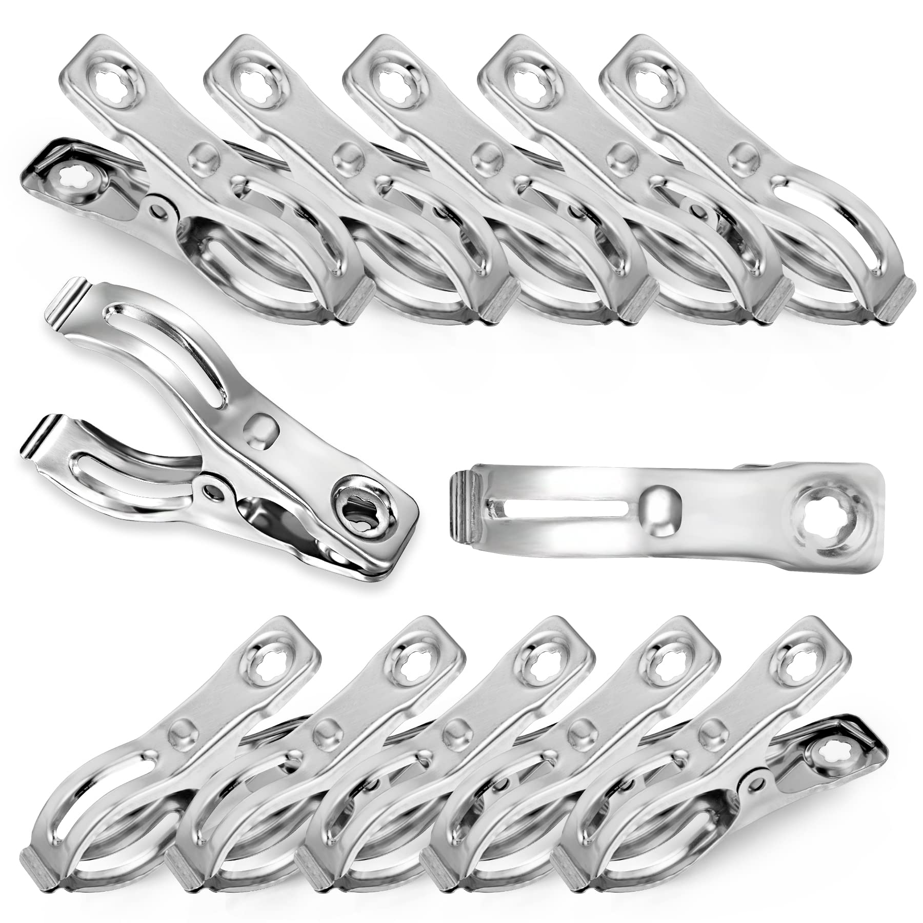 Samhopo 40 Pcs 2.3 Inch Row Cover Clips, Garden Clips for Netting, Greenhouse Clamps Made of Stainless Steel, Have a Strong Grip of Greenhouse Clips, For 1/2'', 3/4'', 1'' Garden Hoops