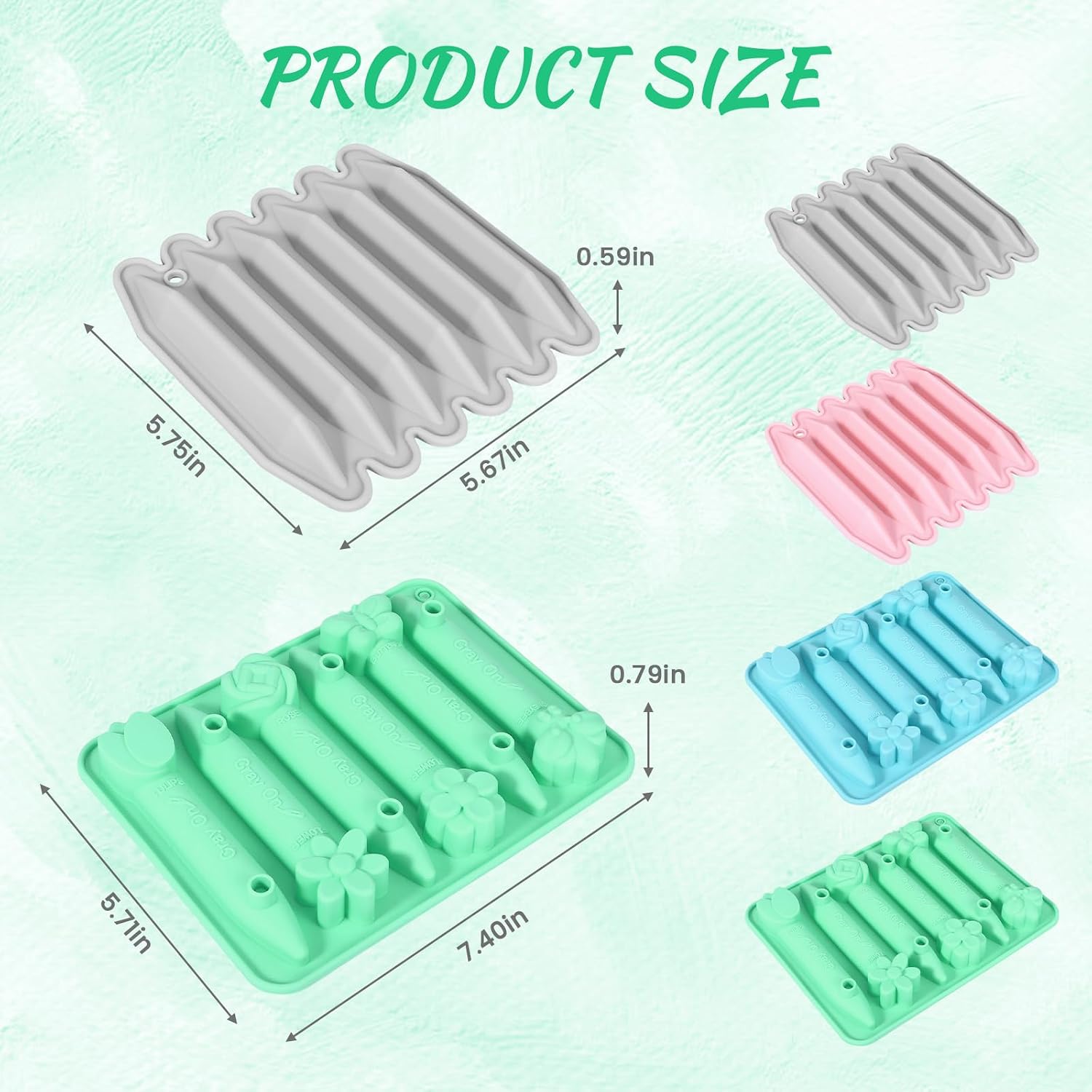 4 Pcs Crayon Molds Silicone Oven Safe, 4 Pcs 3D Silicone Molds for Crayon, Reusable Triangle Chocolate Making Tools for DIY Candle, Chocolate, Jelly Making