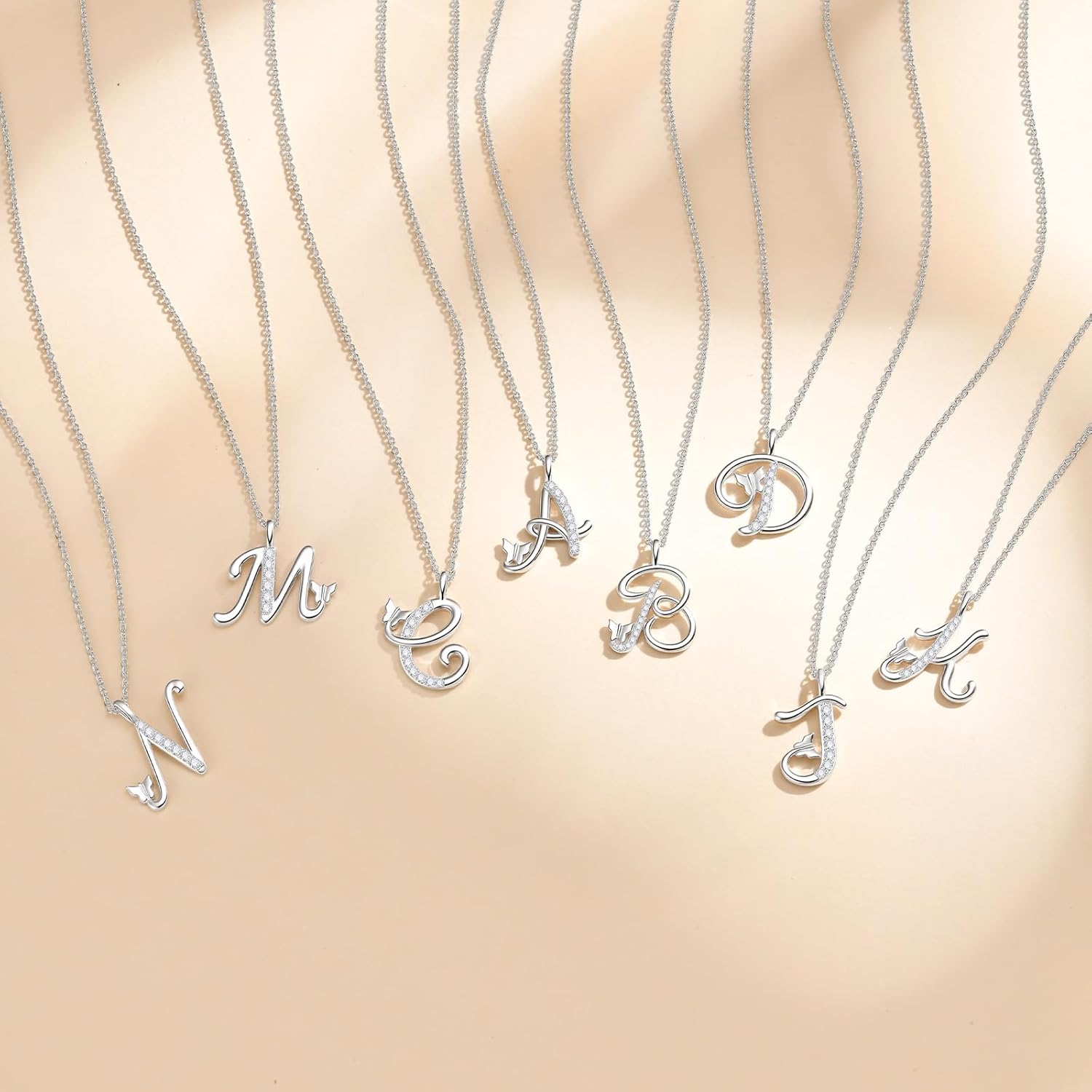 Silver Initial Necklaces for Women - Initial A-Z Letter Pendant Necklace, Trendy Dainty Hypoallergenic, Name Necklace Jewelry Birthday Christmas Gift for Mom Wife V - Image 8