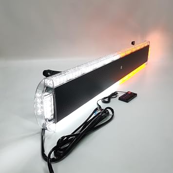 CFLMYYXGS 104 LED Amber-White Strobe Light Bar all Side Flashing High Intensity Emergency Warning Flash Strobe Light with Safety Construction Vehicles Tow Trucks Pickup