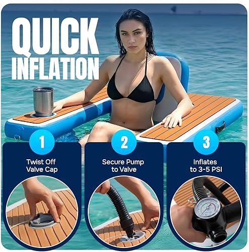 Miniatura 4 de Silla de lago inflable, silla flotante para piscina, lago, océano o barco. Silla de ocio para agua, silla de barco, silla de piscina, silla de