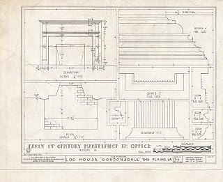 Historic Pictoric : Blueprint HABS VA,31-THEPLA.V,1- (Sheet 7 of 9) - Log House, State Route 750 Vicinity, The Plains, Fauquier County, VA 24in x 18in