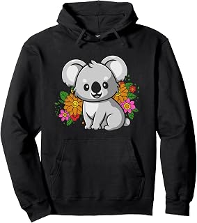 Flower Koala Bear - Australia Animals Floral Koala Pullover Hoodie