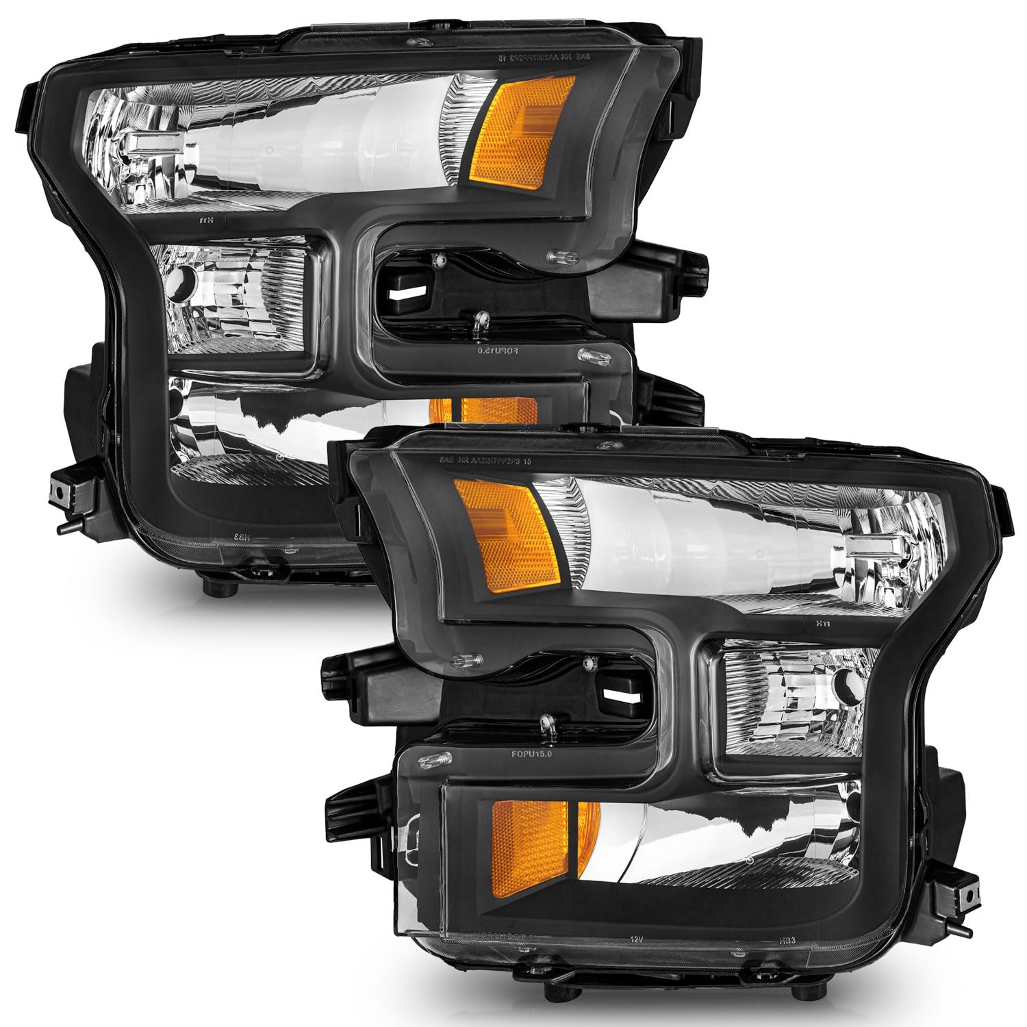 WEELMOTO Clear Lens Black Housing