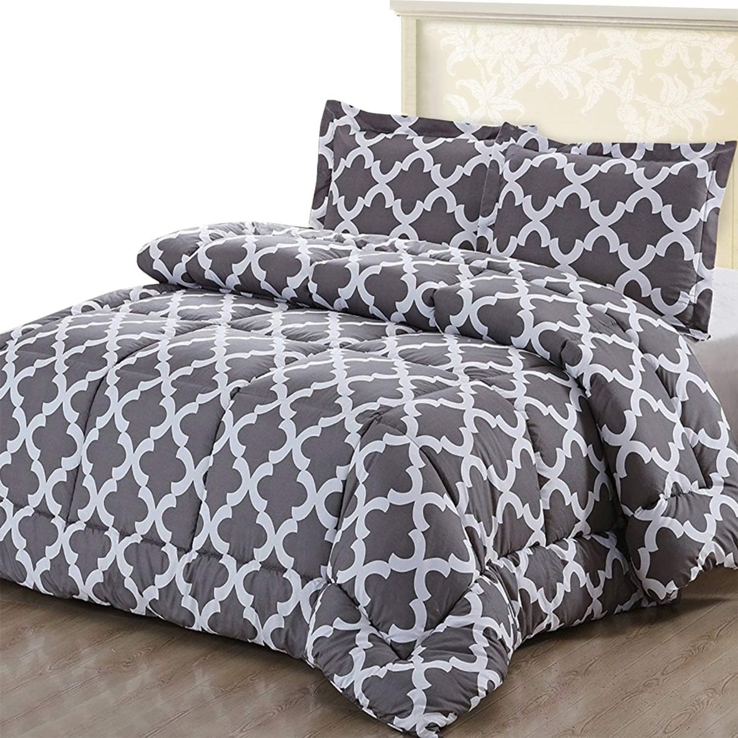 ComfyWell King Size Duvet – Printed Comforter Bedspreads, Coverlets & Sets, 2 Pillowcases Warm and Anti Allergy All Season Coverless Duvet, Throws For Bed.(King (220x230cm), Grey) ComfyWell King Size Duvet – Printed Comforter Bedspreads, Coverlets & Sets, 2 Pillowcases Warm and Anti Allergy All Season Coverless Duvet, Throws For Bed.(King (220x230cm), Grey)
