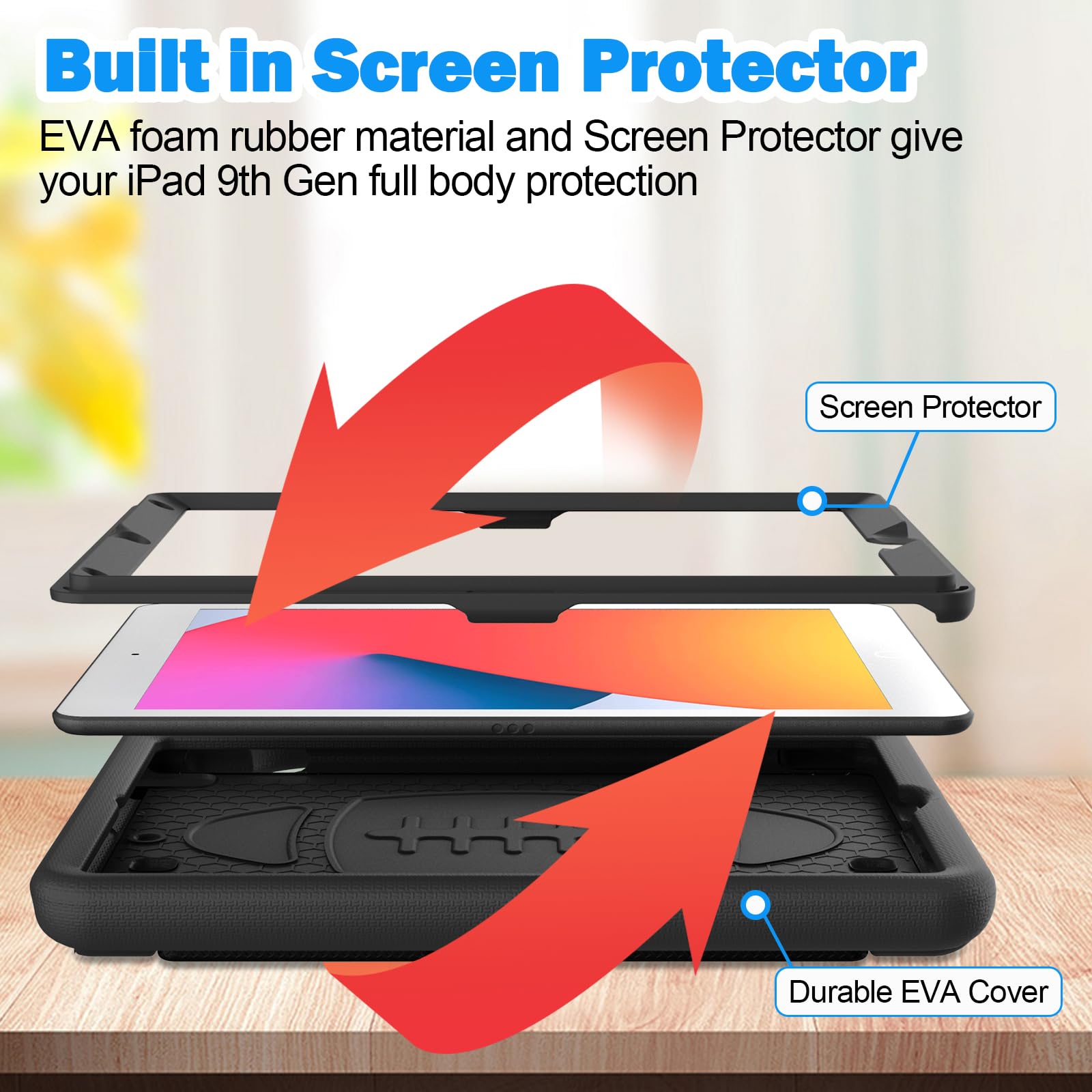 ProCase Kids Case For IPad 10.2 Inch 2021 2020 2019 (7th 8th 9th Generation) / IPad Pro 10.5/ IPad Air 3, Super Shockproof Cover Lightweight Protective Case -Grey - View #2