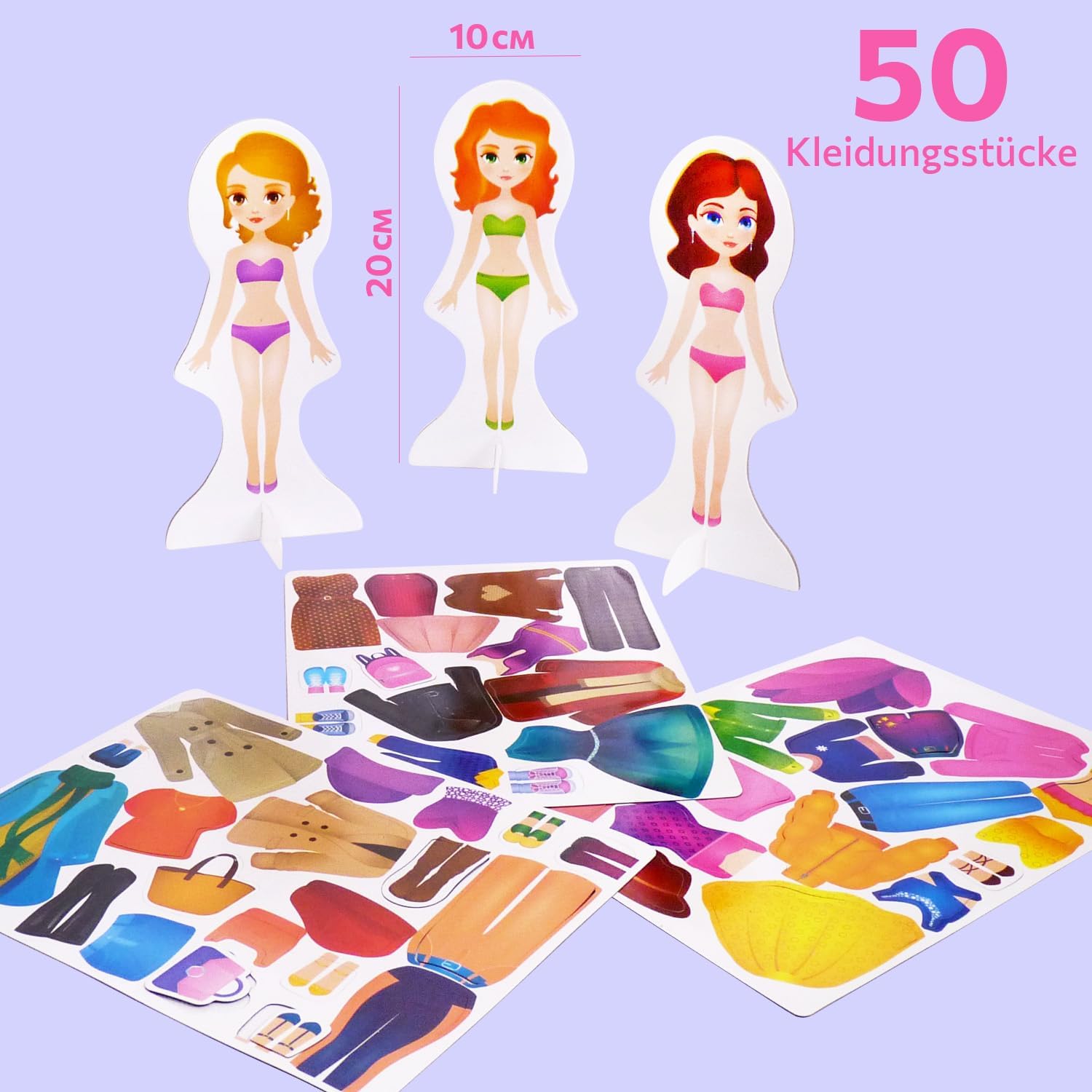 MAGNIKON Magnetic Dress-Up Dolls Girlfriends, Magnetic Dolls for Dressing, Magnetic Dressing Dolls, Toy for Travel, Dressing Book, Magnetic Game with 50 Magnets