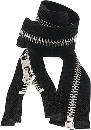 Miniatura 8 de Leekayer #8 Cremalleras de 32 pulgadas para chaquetas, abrigos de costura, manualidades, chaqueta separadora plateada, cremallera de 31.9in,