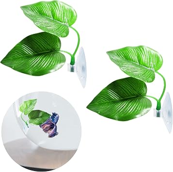 2Pack Beta Leaf Bed Fish Resting Leaf Betta Hammock Beta Tank Decorations Aquarium Plants Betta Fish Accessories for Small Tank