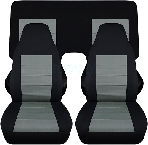 Miniatura 19 de Totally Covers Compatible con cubiertas de asiento para Chevy Camaro 1982-1992: Negro - Juego completo (23 colores) Cupé/Convertible Banco Negro