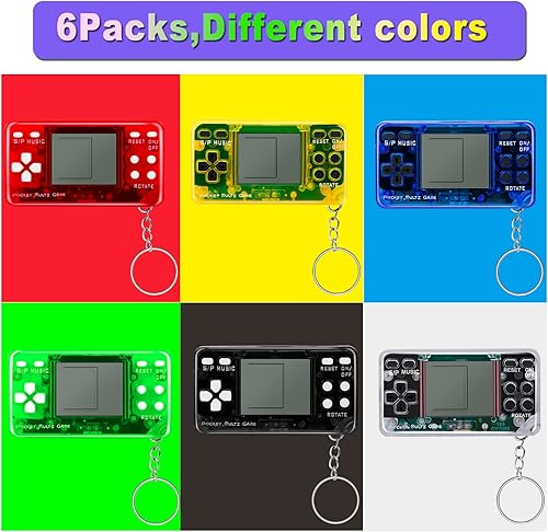 Miniatura 4 de Hazms Llavero de 6 colores para fiestas de videojuegos, 6 colores, suministros de fiesta para niños, recuerdos de videojuegos