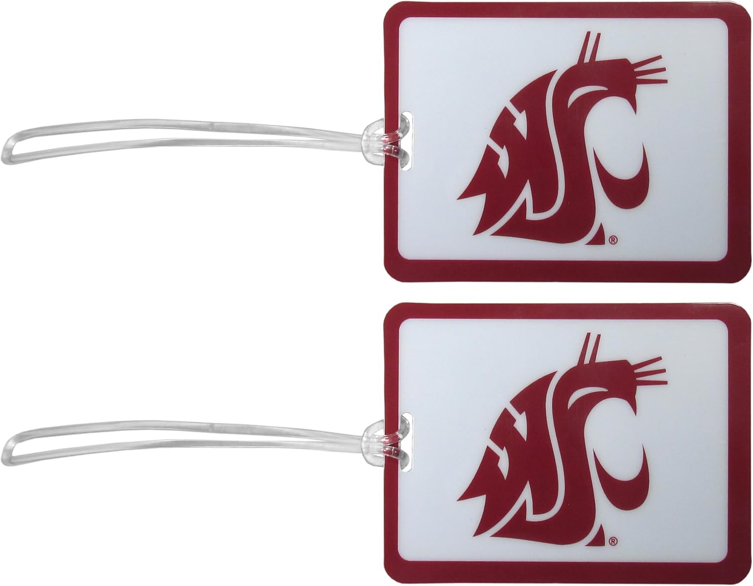 Siskiyou Sports NCAA Washington State Cougars Vinyl Luggage Tag, 2pk One Size, Team Colors