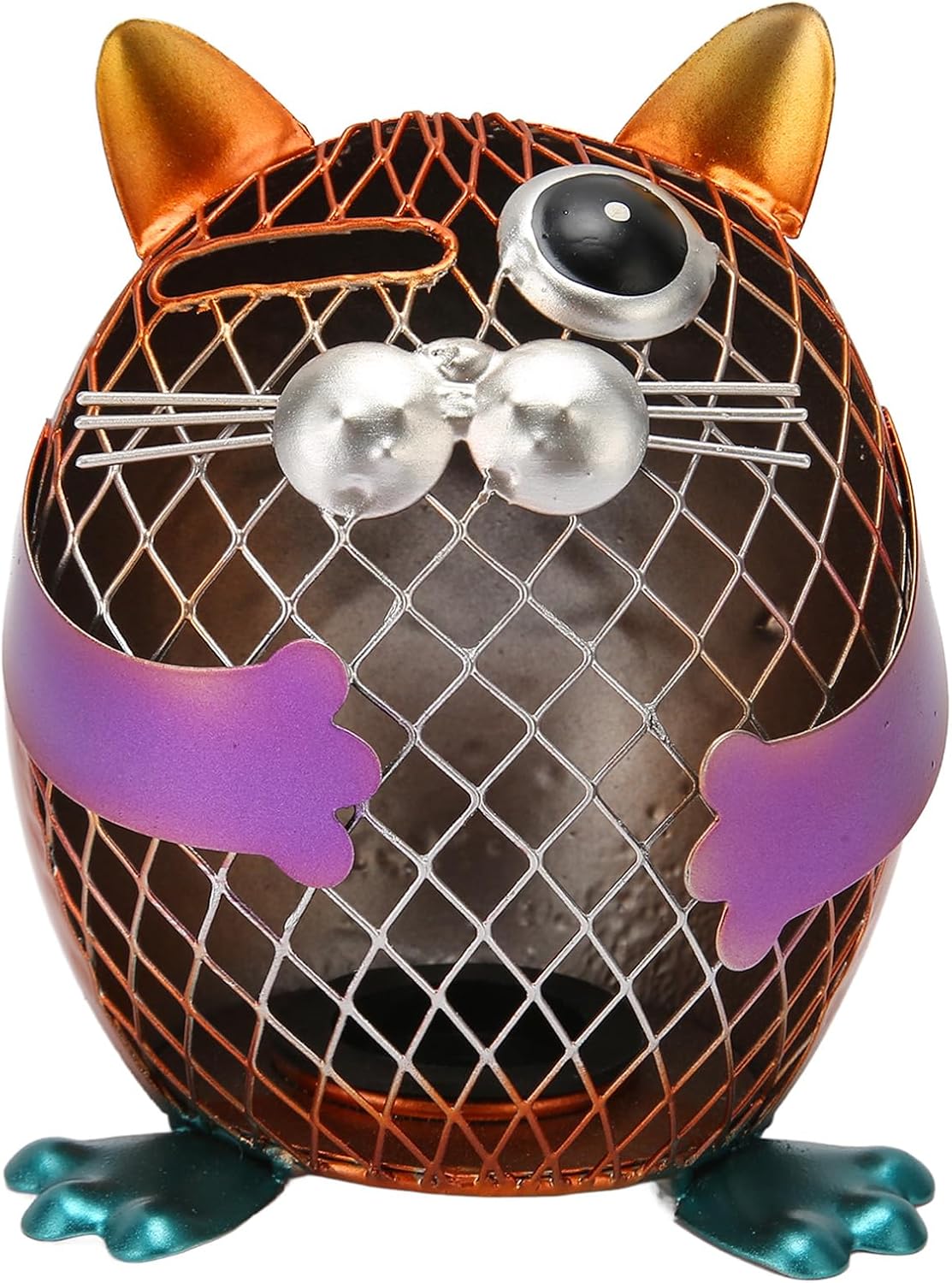 Metal Cat Piggy Bank, Cat Shaped Bank, Animal Money Bank with Bottom Cap for Girls and Boys for Handwork Handicrafts Ornament, Birthday Gift 5.4 * 4.7 * 4.3in