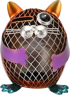 Metal Cat Piggy Bank, Cat Shaped Coin Bank, Animal Money Bank with Bottom Cap for Girls and Boys for Handwork Handicrafts Ornament, Birthday Gift 5.4 * 4.7 * 4.3in