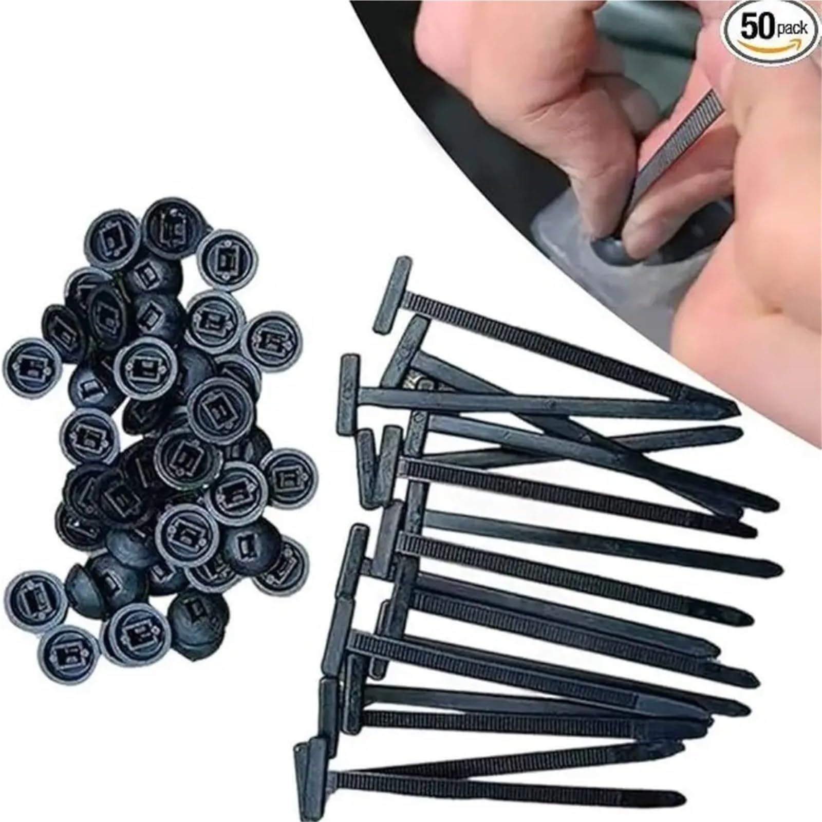 Bridas de nylon con clip, Hebilla for bridas de nailon, color negro, 9x2 cm (3,54 x 0,79 pulgadas), 1000 piezas