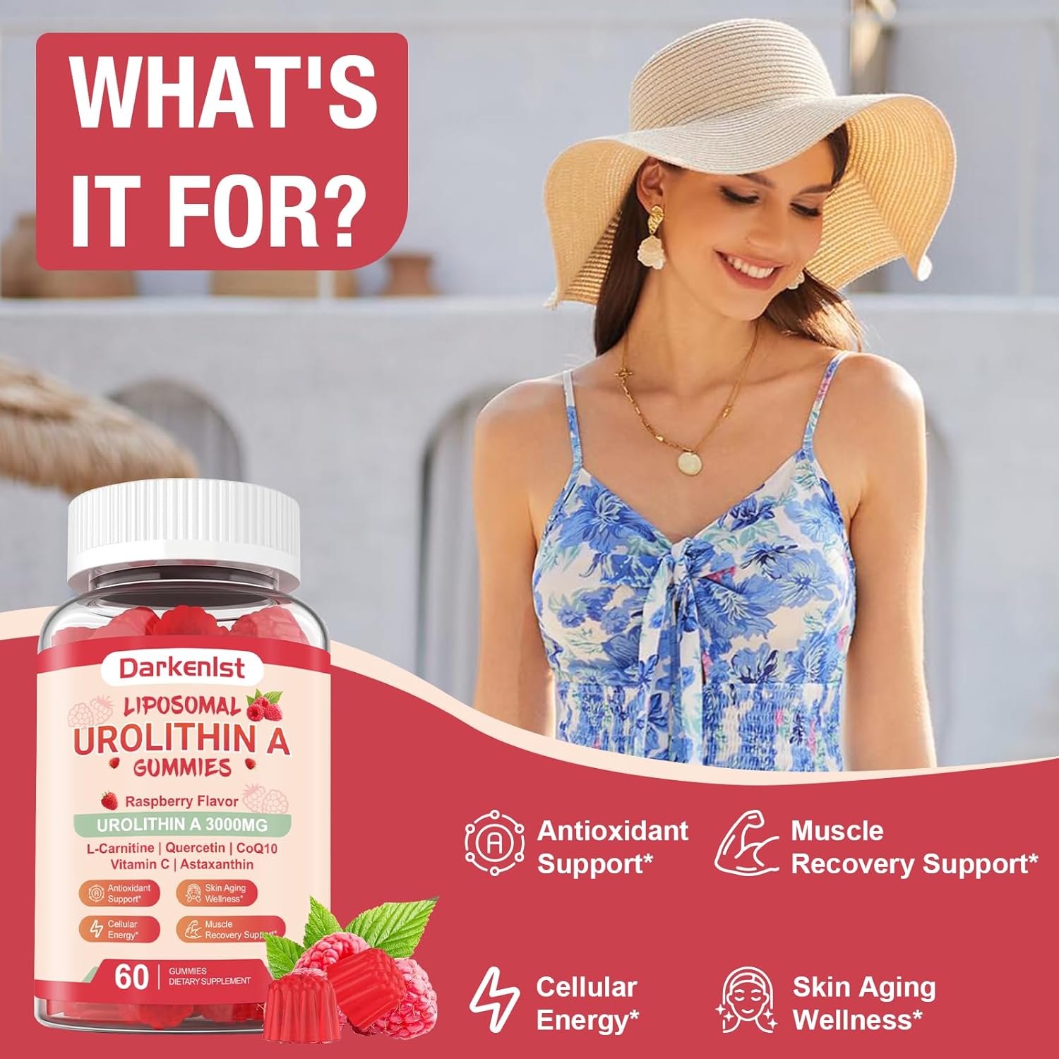 Liposomal 3000mg Urolithin A Gummies Complex CoQ10, Resveratrol, L-Carnitine, Quercetin, Astaxanthin | 7-in-1 Mitochondrial Support Supplement for Cellular Support, Vitality & Wellness Aging - Image 4