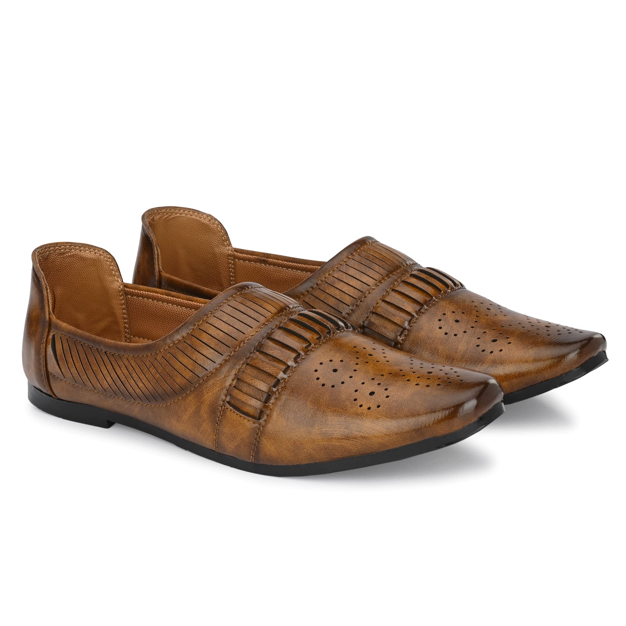 Vellinto Crown Cool Traditional Jutis for Men Mojaris for Men Nagra for Men Casuals for Men Tan (B0BZN1NJ7G) Amazon Price History, Amazon Price Tracker
