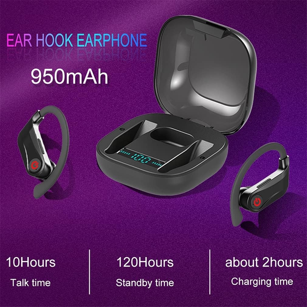 TWS Wireless Dual Bluetooth 5.0 Earbuds Smart Noise Cancelling Waterproof Touch Control Headsets in Ear with Built-in Mic 10 Hours Playtime Earphones for Sports