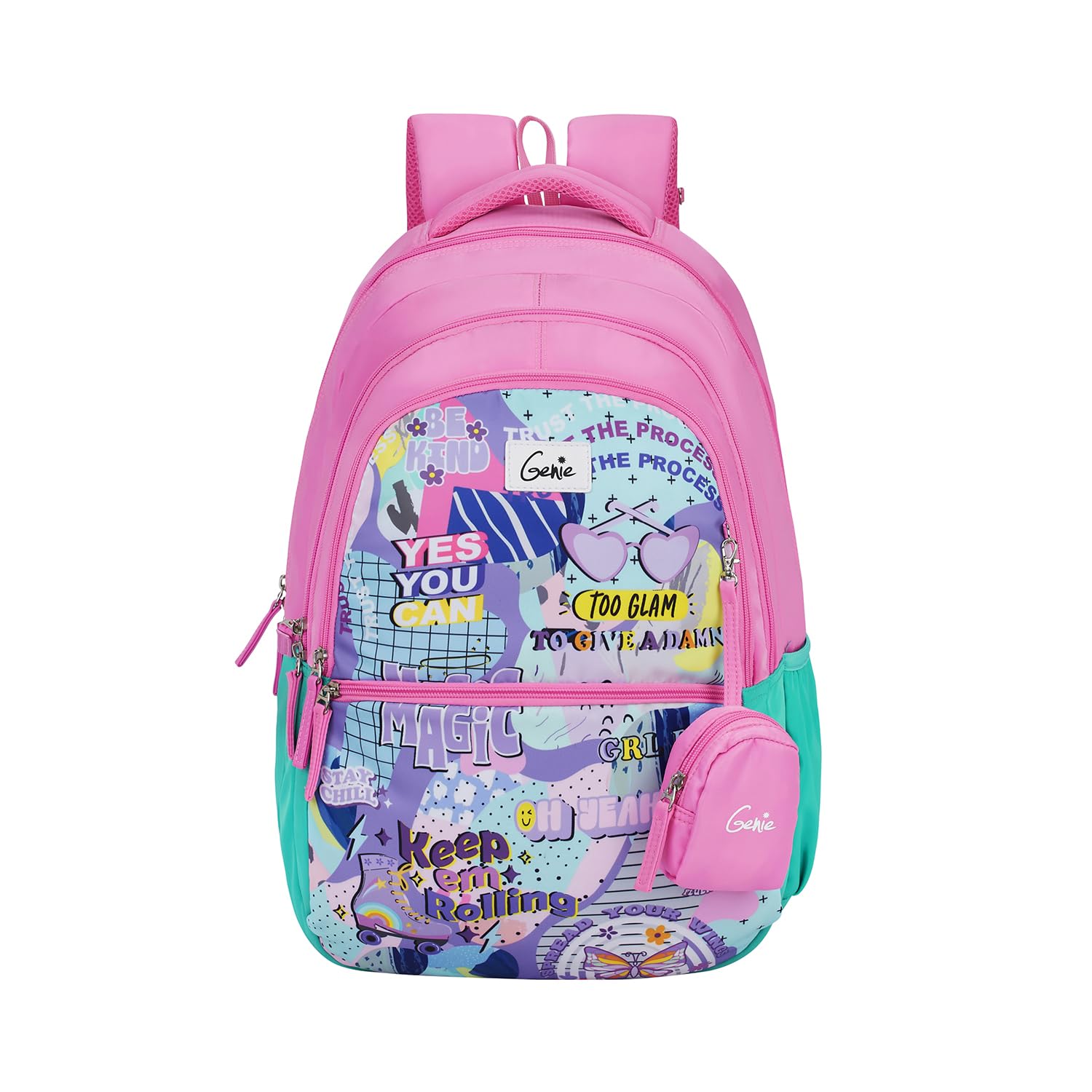 Genie Whimsy Laptop Backpack for Women, 3 Compartments, 19" Stylish and Trendy College Bags for Girls, Water Resistant and Lightweight Bags for Office and Travelling Purpose, 36 Liters, Pink (B0CW2VX2L3) Amazon Price History, Amazon Price Tracker