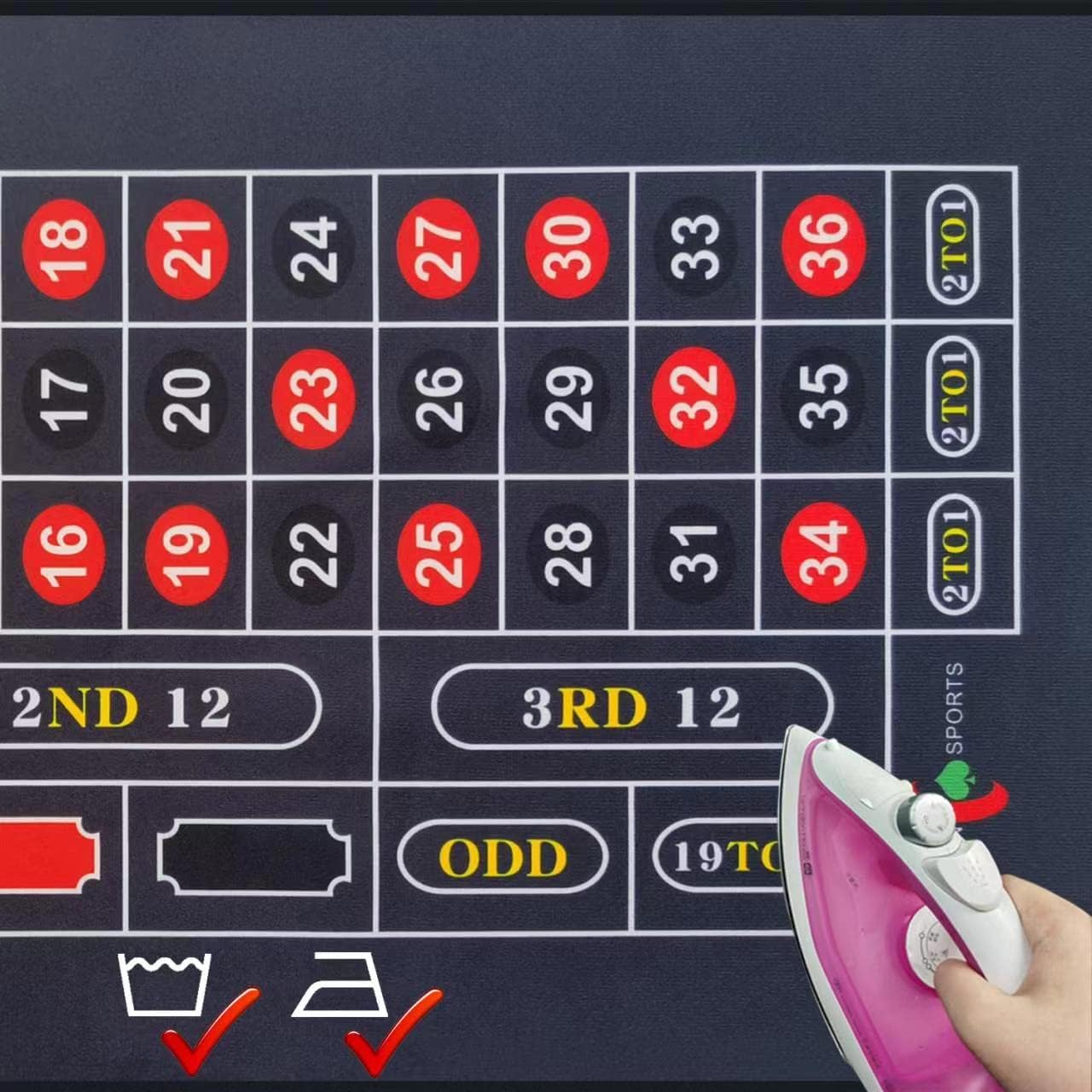 72 X 36 inch Professional Casino Roulette and Craps Tabletop Felt Layout, Up to 10 Players. 100% Fabric, Waterproof and Stain Resistant, Washable and Ironable. (Grey(Roulette))