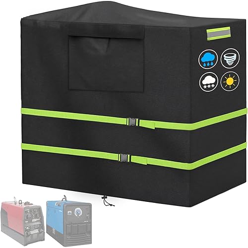 Engine Driven Welder Cover,Waterproof & Windproof Welder Machine Cover compatible with Miller Welder 230/265/325/225,with Safety Reflective Handle & 2 Buckles,43"D x 22"W x 35"H