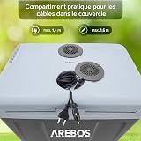 Arebos 40 liter cool box | for cooling & keeping warm | mini fridge | mobile fridge with ECO mode | 12/230 V for car & socket | electric cool box | cool bag | insulated bag - 6