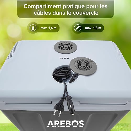Arebos 40 liter cool box | for cooling & keeping warm | mini fridge | mobile fridge with ECO mode | 12/230 V for car & socket | electric cool box | cool bag | insulated bag - 6