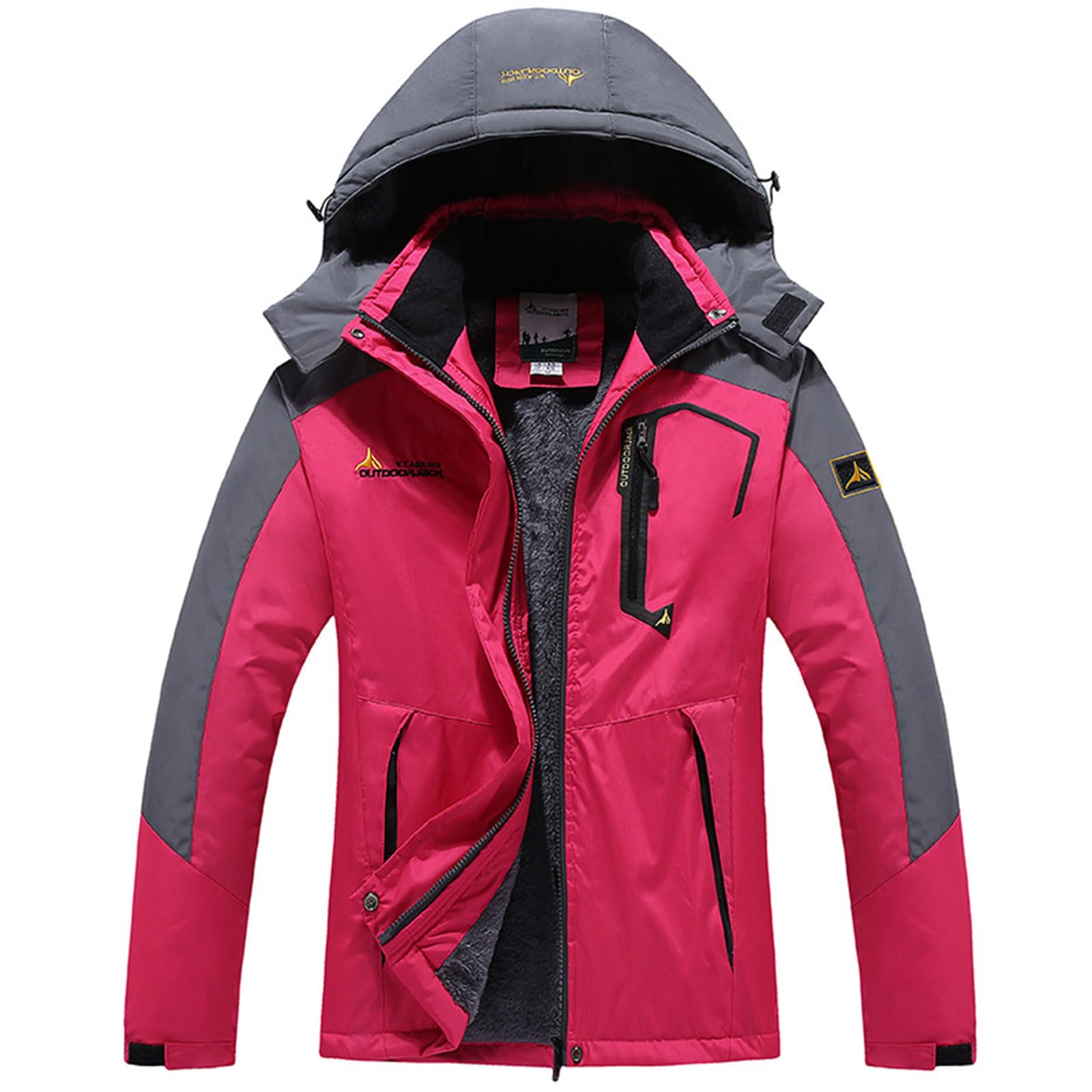Herren Damen Skijacke Winterjacke Warm Gefüttert Wasserdicht Atmungsaktiv mit Abnehmbarer Kapuze Wasserdichte Winddichte Outdoorjacke Funktionsjacke Snowboardjacke Softshelljacke Wanderjacke Winter
