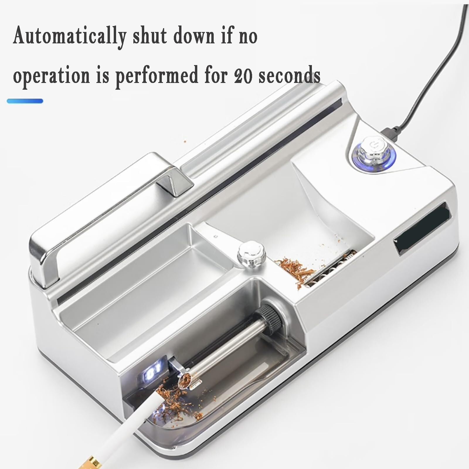 Fully Automatic Cigarette Rolling Machine, 8.0/6.5/5.5mm Household Cigarette Rolling Tool, Stepless Speed Regulation, Intelligent Induction Power Off : Health & Household