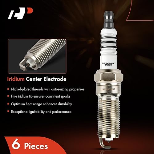 Miniatura 4 de A-Premium Bujías iridio platino (paquete de 6) compatibles con Ford F-150, Chevrolet Equinox y GMC Terrain y Buick Enclave y Mazda 6, Cadillac SRX,
