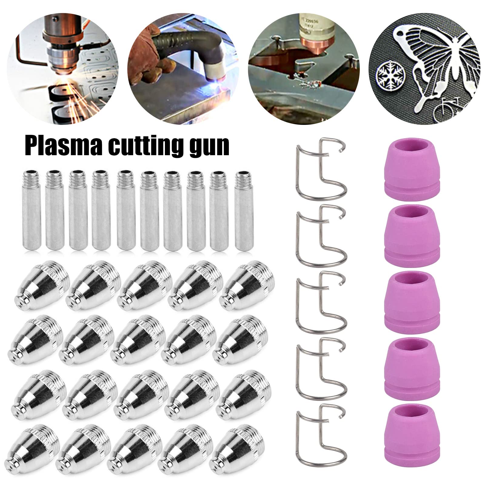 AG-60 SG-55 WSD-60P 100 piezas, accesorios para cortadora de plasma, boquillas de plasma, electrodos, tapas de cerámica, juego de boquillas de electrodo, para máquina de soldadura de acero