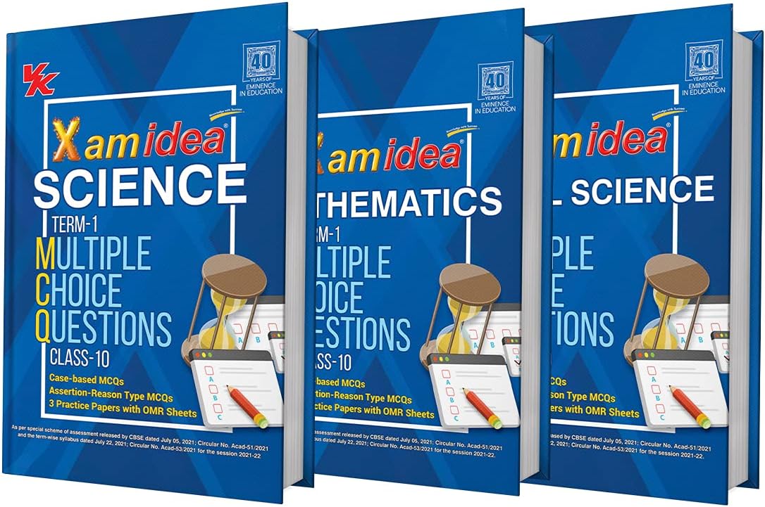 Xam Idea CBSE MCQs Chapterwise For Term I, Class 10 Mathematics, Science & Social Science (Set of 3) (With massive Question Bank and OMR Sheets for real-time practise) Paperback – 1 September 2021