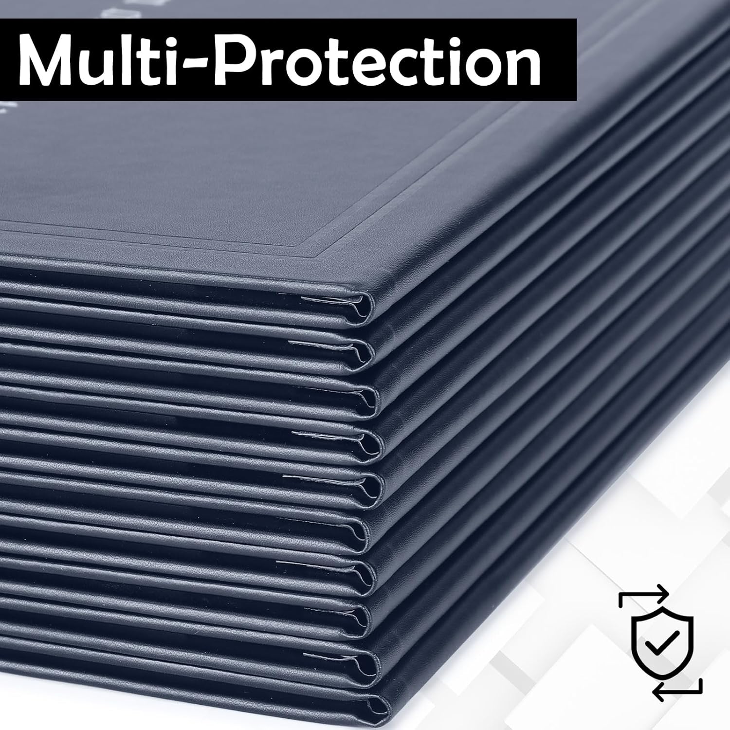 Teling 10 Pcs Graduation Imprinted Diploma Holder 8.5''x 11'' Diploma Cover Graduation Padded Certificate Holder Smooth Leatherette Certificate Cover Letter Size Folder for College School (Navy Blue)