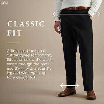 Haggar Men's Classic Fit Premium No Iron Khaki Pant