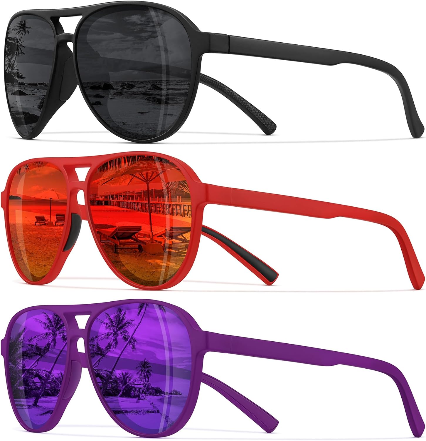 STORYCOAST Polarized Aviator Sunglasses for Men Women Classic Retro Aviators Sports Driving Running Sun Glasses