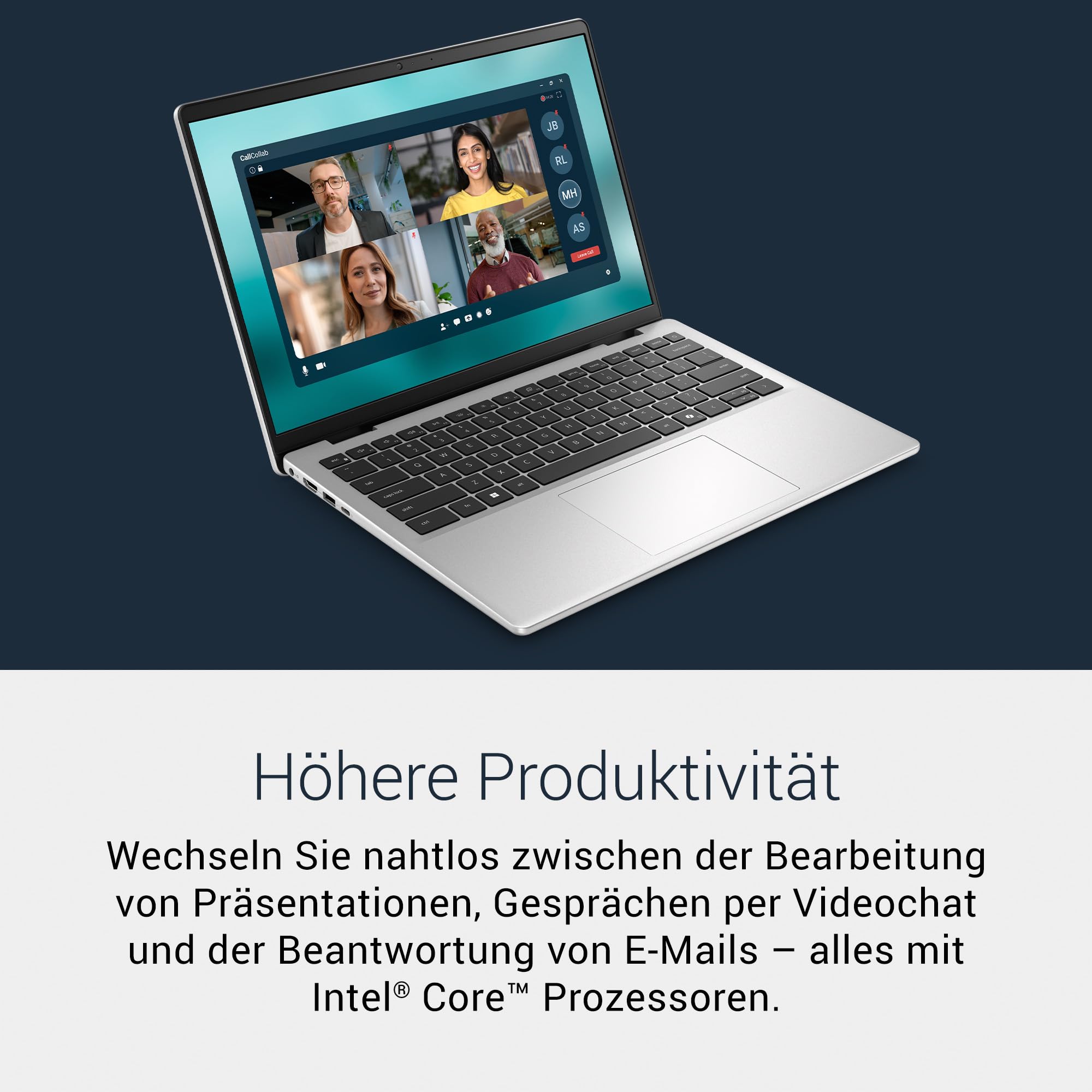 Dell 14 Laptop DC14250 14,0" 2K Display Intel Core 5 120U 16GB RAM 512GB SSD Windows 11 Home Fingerabdrucksensor QWERTZ-Backlit-Keyboard Silber