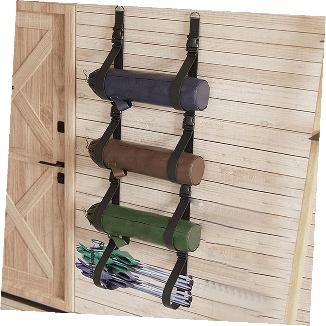 Alipis 2pcs Adjustable Garage Wall Straps Wall Mounted Storage Belts Heavy-duty Multi-use Hanging Organizer for Tools and Camping Chair Storage