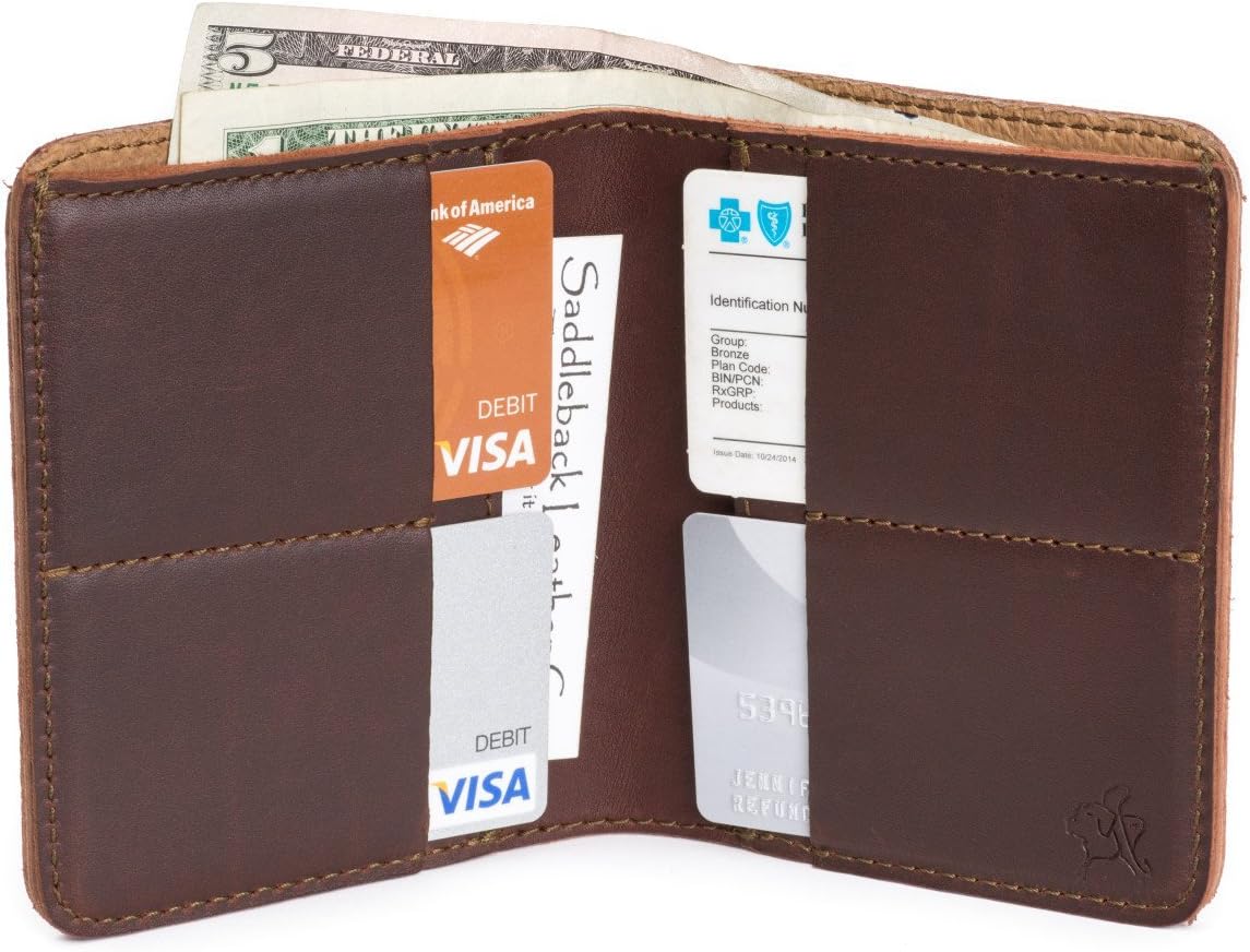 Saddleback Leather Co. Large Leather Bifold Wallet For Men RFID-Shielded Includes 100 Year Warranty