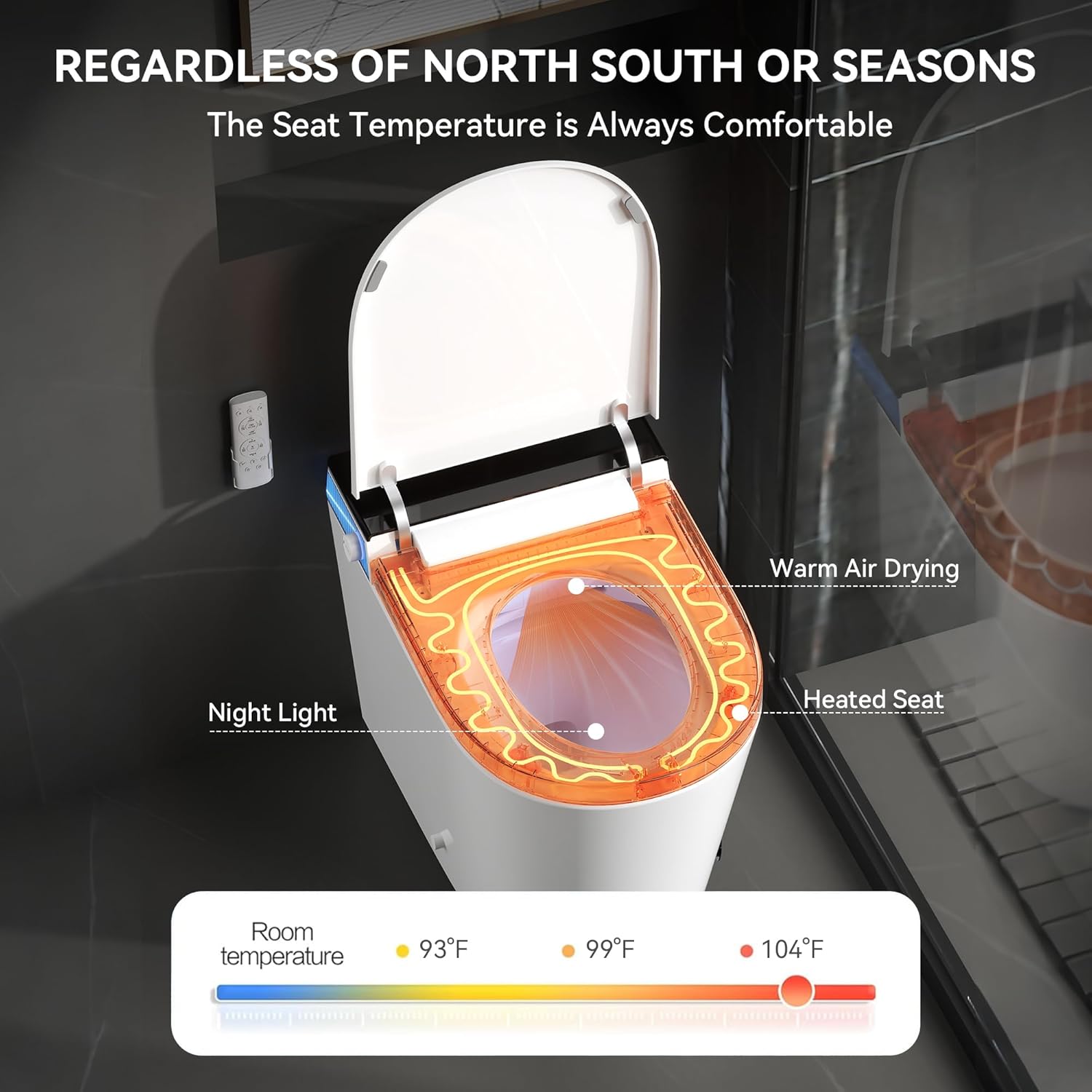 Heated seat and night light features