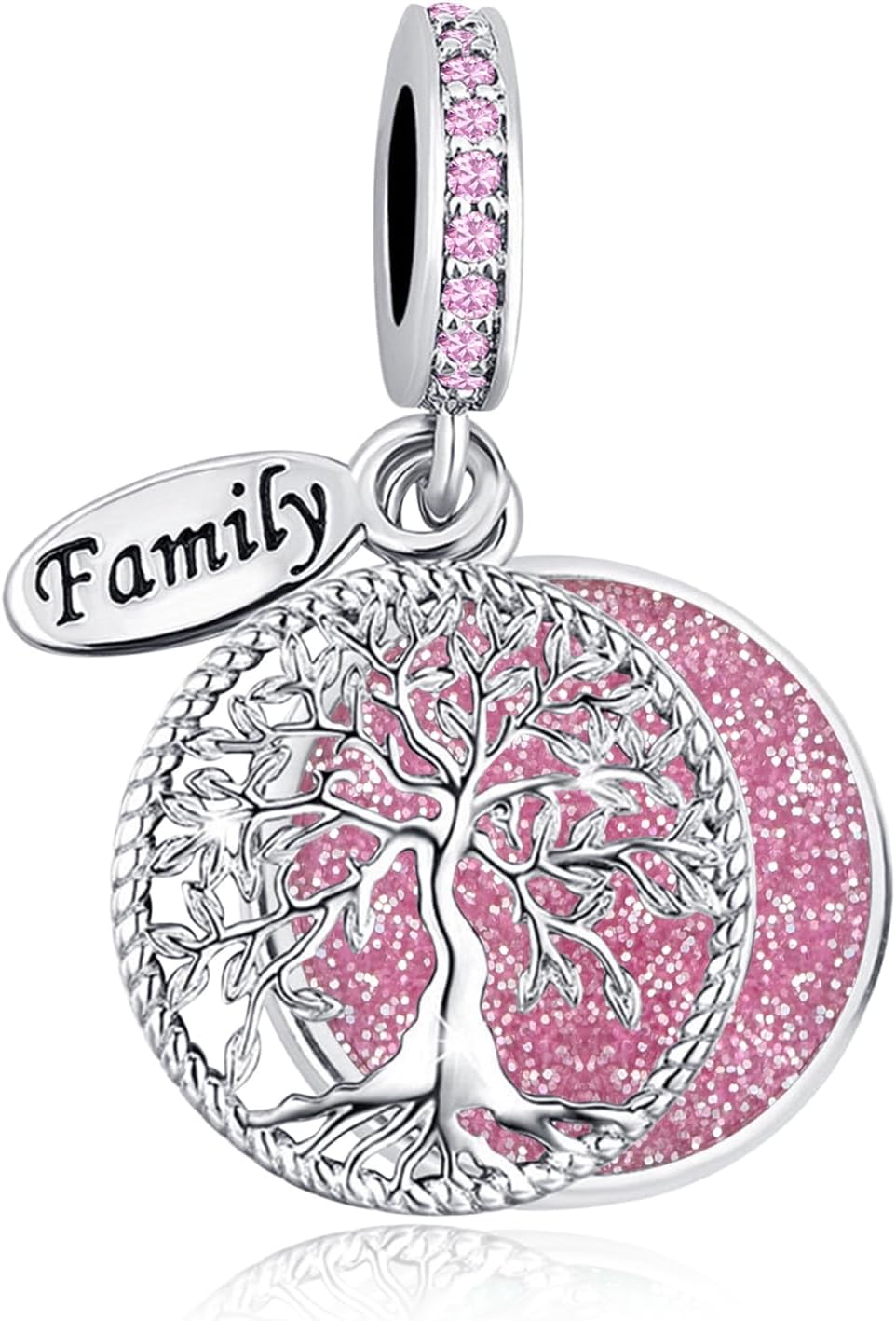 Sparkling Tree of Life Family Charms Compatible with Pandora Bracelets