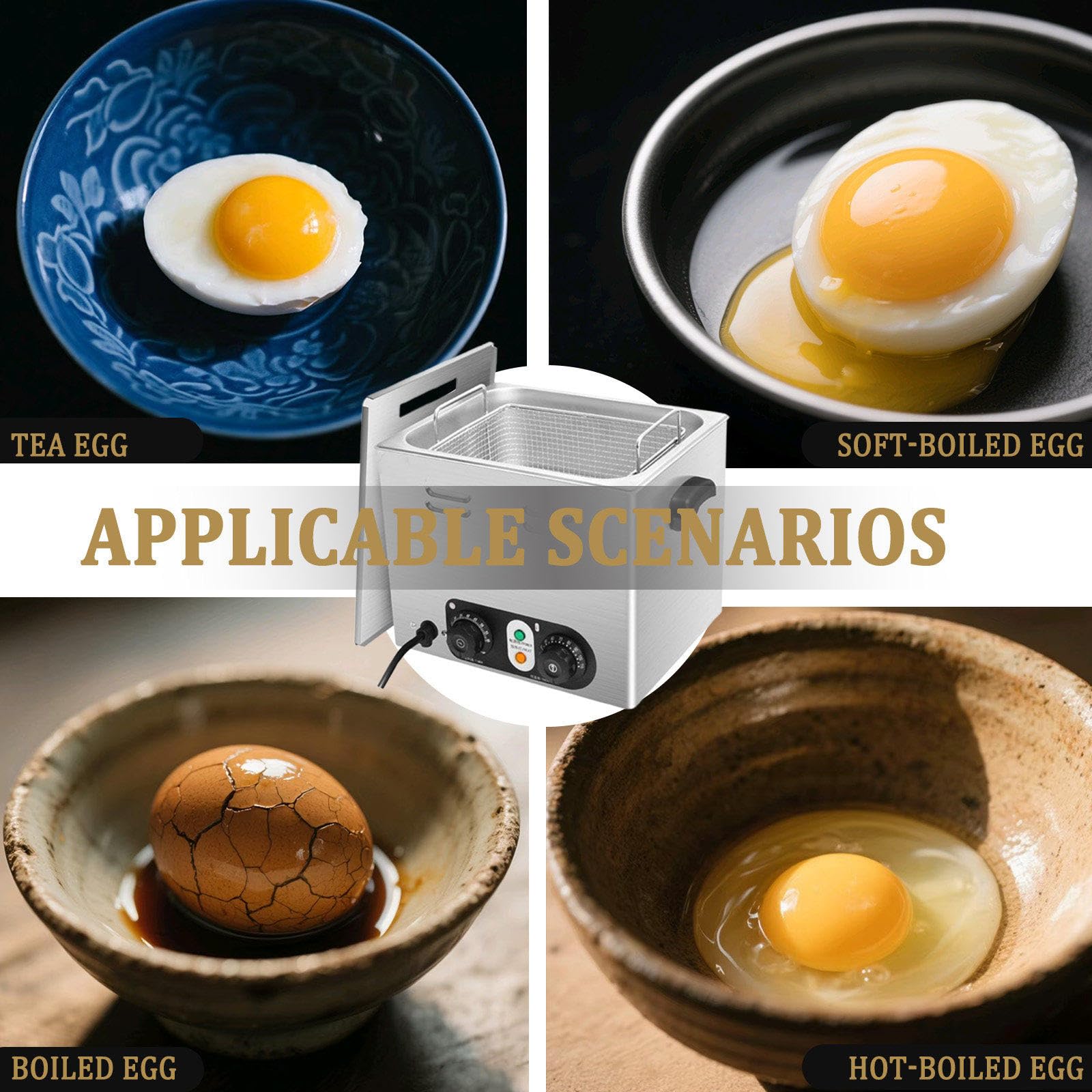 Hervidor De Huevos Inteligente De Aguas Termales, Capacidad para 60 Huevos, Control Preciso De Temperatura, DiseñO Antiescaldaduras, Ideal para Negocios De Desayunos A
