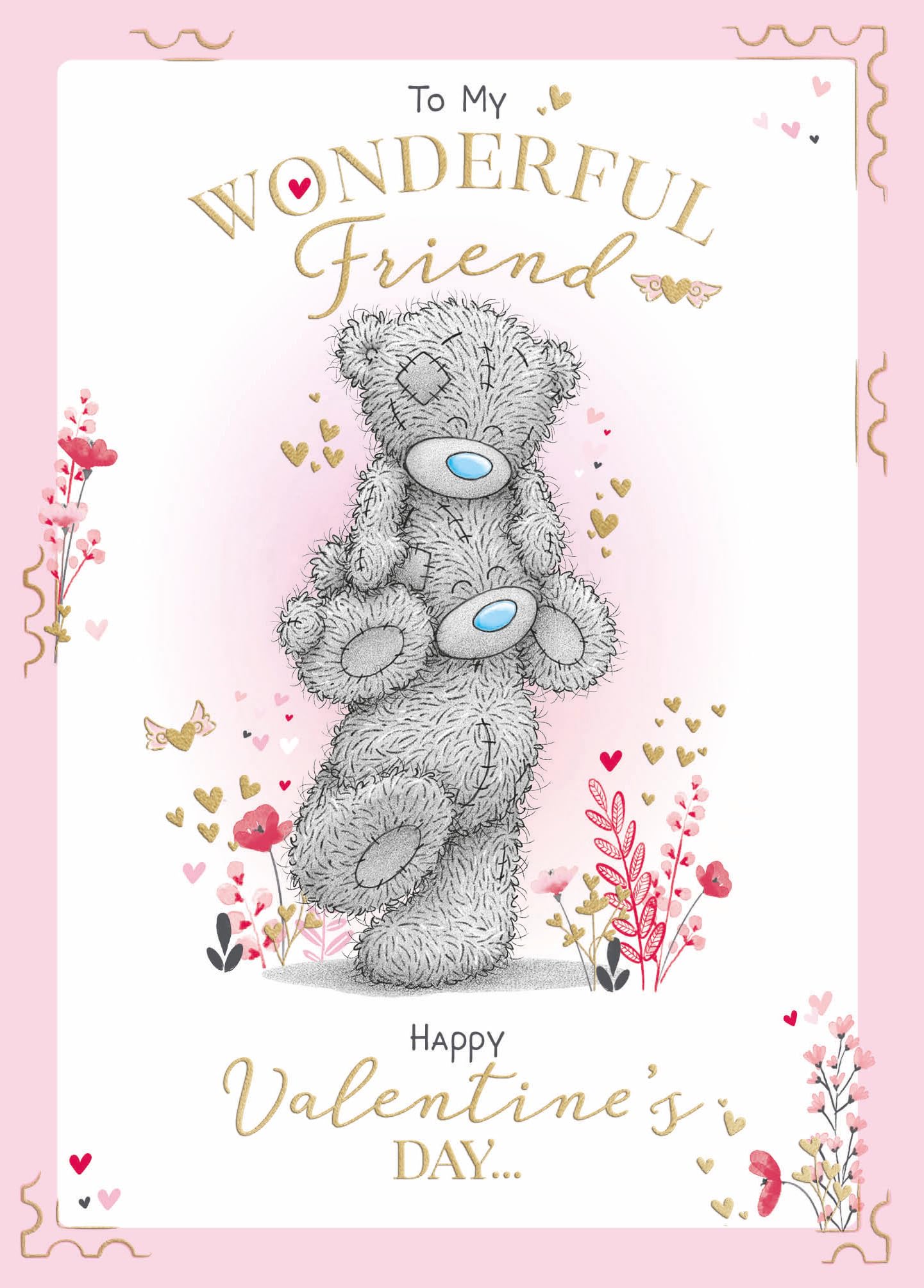 Me to You Tatty Teddy Valentine's or Galentine's Day Card 'To My Wonderful Friend' 5 x 7" - Official Collection