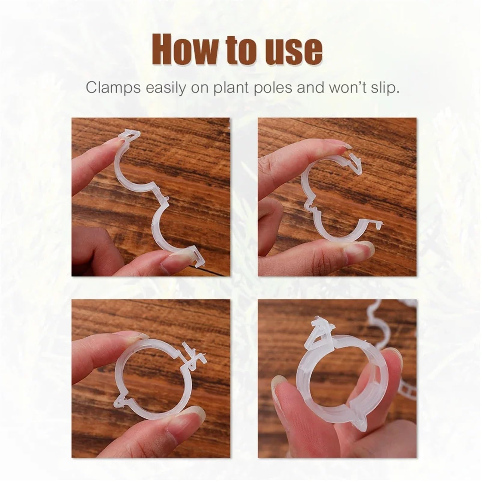 Mollette di sostegno per rampicanti da giardino, Clip di supporto for piante riutilizzabili for innesto di vite, fissaggio trasparente, 50/100/150 pezzi, giardino di pomodoro(150Pcs)