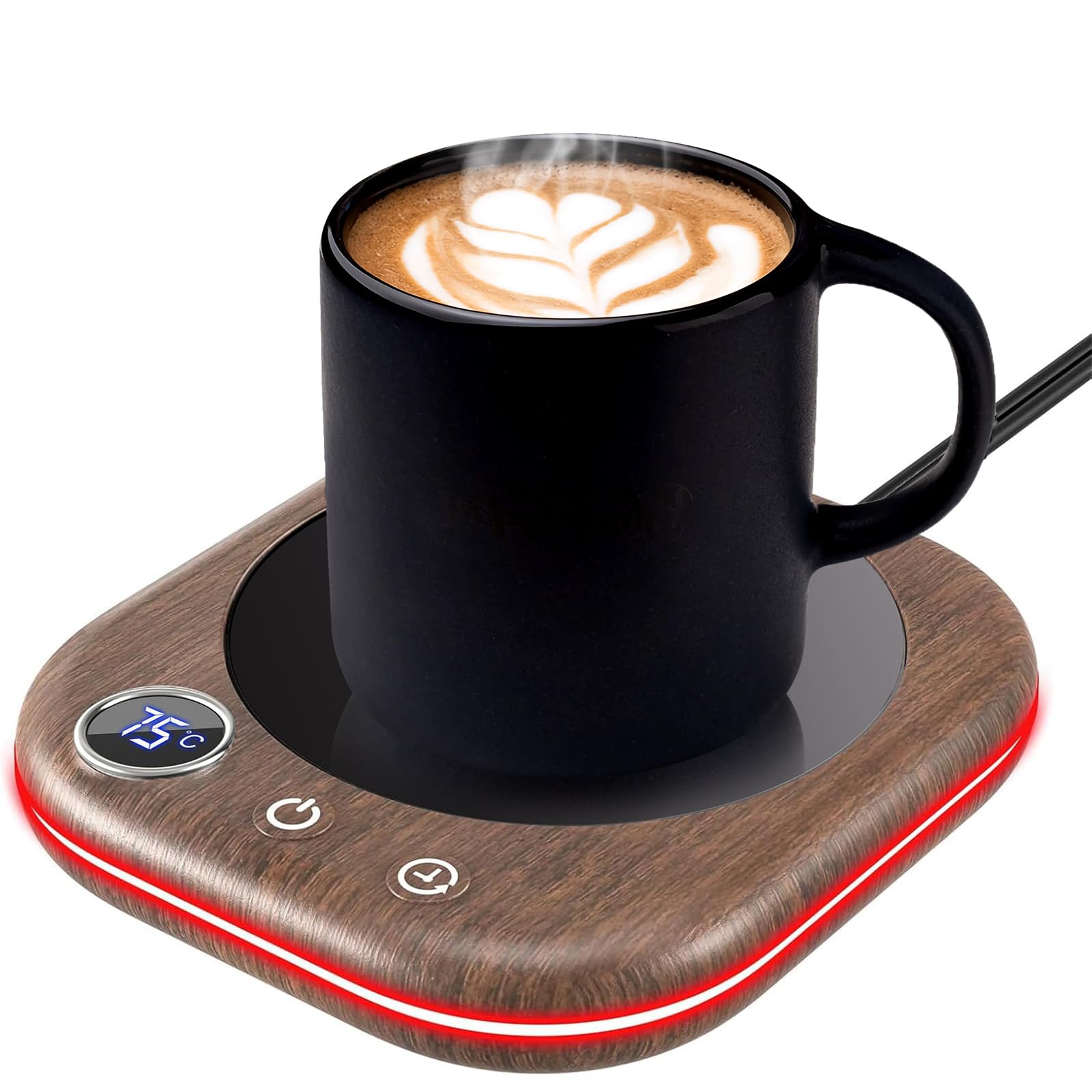 Calentador de Tazas，Calentador de Café de Sobremesa con 3 Modos de Temperatura, Pantalla Digital LCD，1-12H Apagado Automático, Calentador de Velas Inteligente Café Accesorios