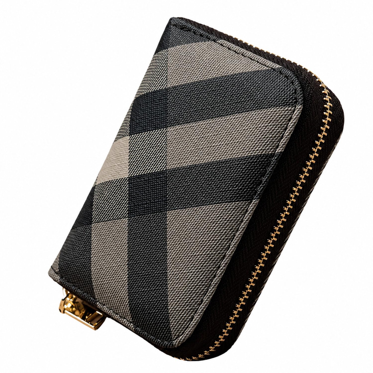 Fashion Women's Card Bag Zipper Small Coin Purse Multi-Card Holder for Male and Female - Credit and Driver's License Organizer (Grey)-image-9