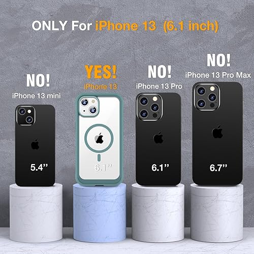 Vista 337 de Miracase - Funda magnética para iPhone 13 Pro Max de 6.7 pulgadas (compatible con MagSafe), transparente, completo, protector de pantalla de vidrio