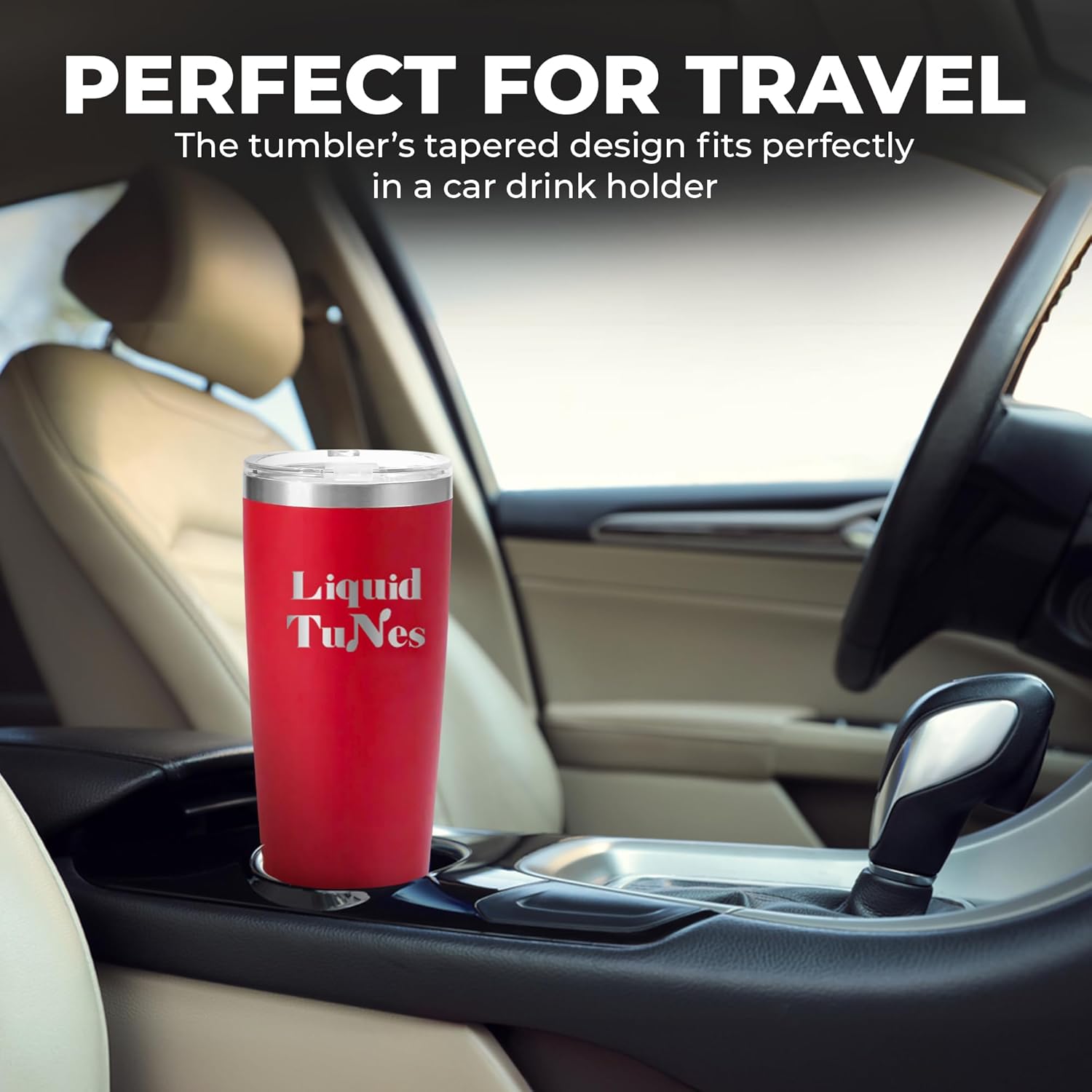 Liquid TuNes Stainless Steel Tumbler with Wireless Music Speaker, 20 oz Tumbler with Double-Wall Vacuum Insulation and Detachable Speaker (Red) - Image 6