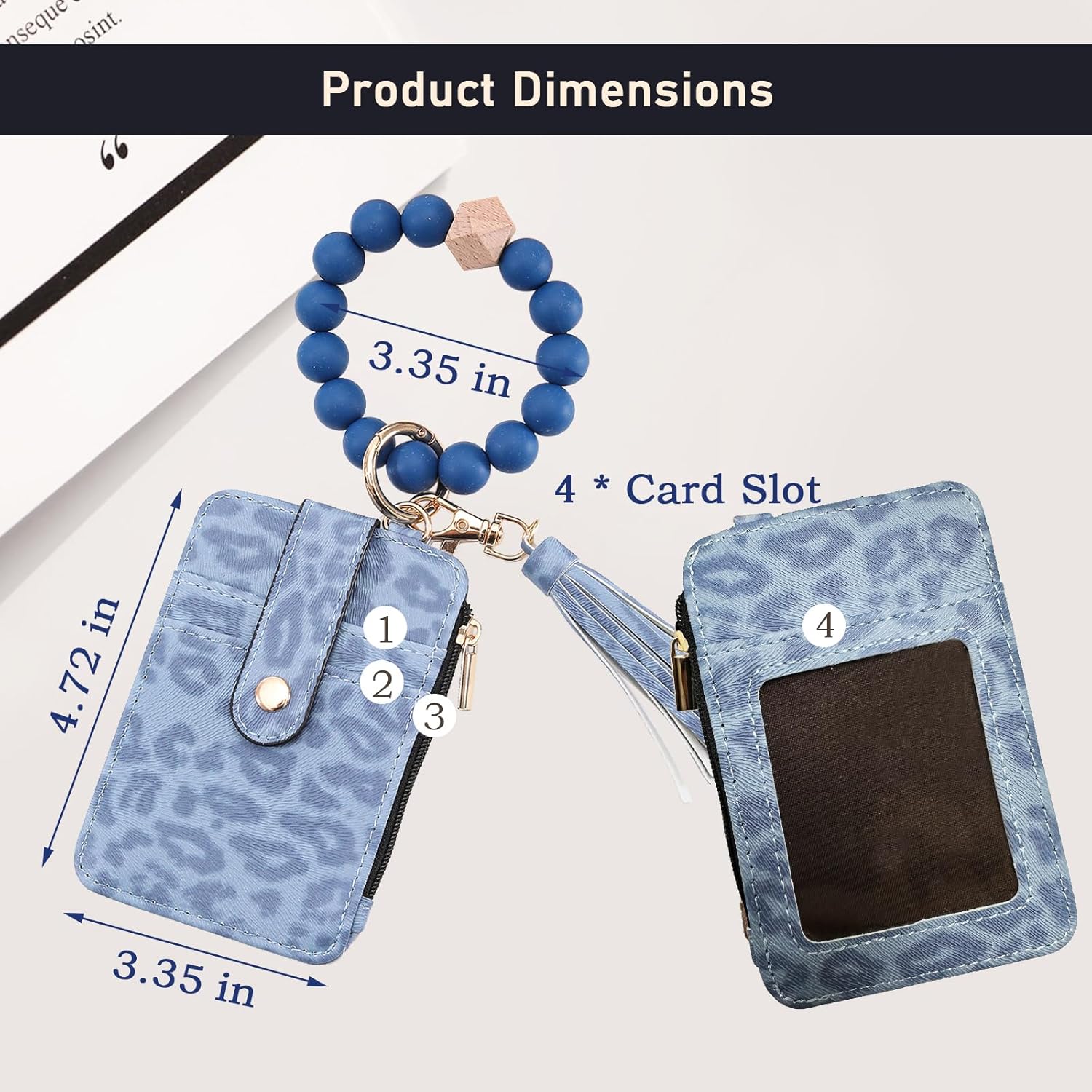 Womens Beaded Wallet Keychain,Small Purse Gifts for Women,Wristlet Keychain Card Holder - Image 3