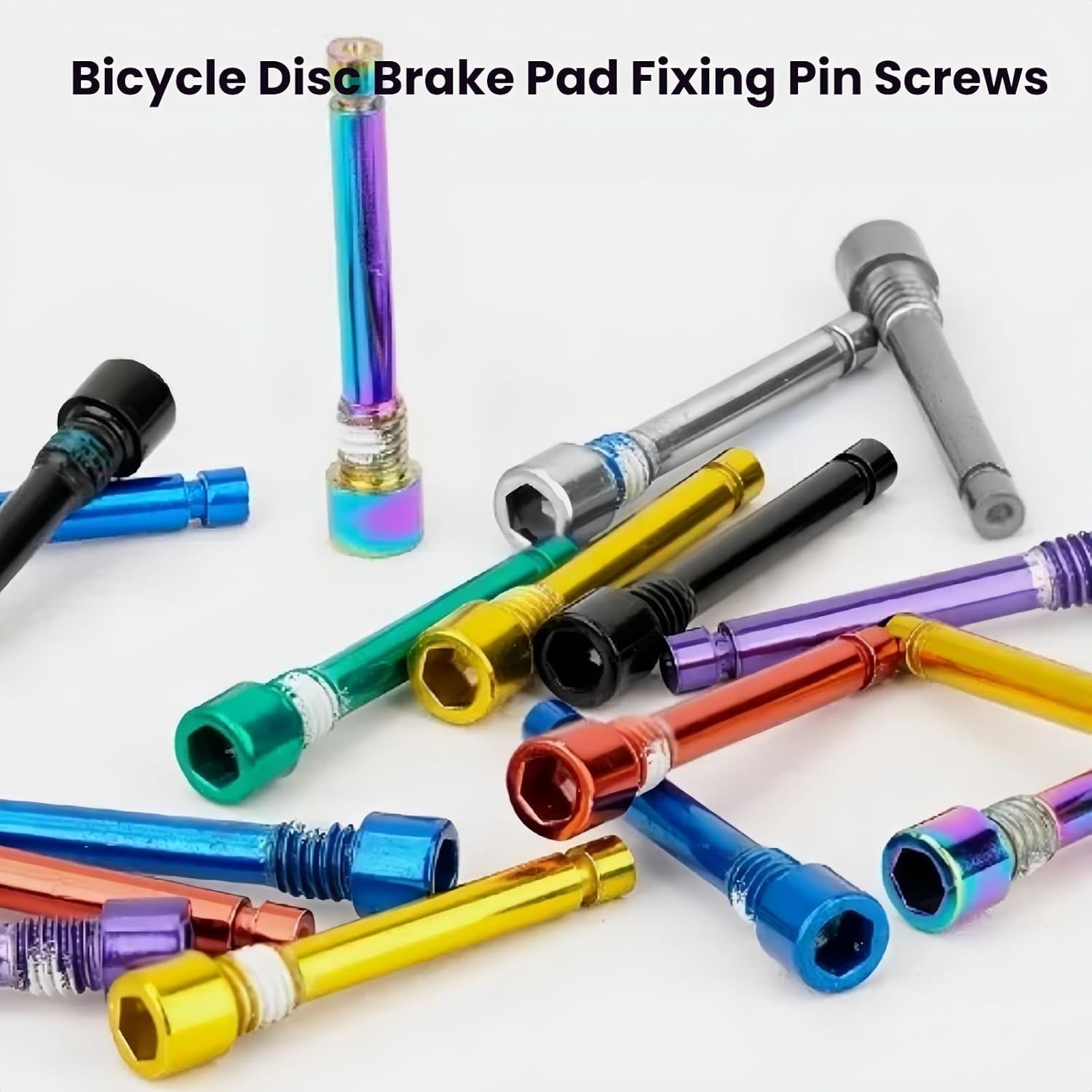 Bicycle Brake Caliper Screw Pin for Road Mountain Bike Brake M4x25mm Steel Construction 2.8mm Deep Hex Socket (Blue)