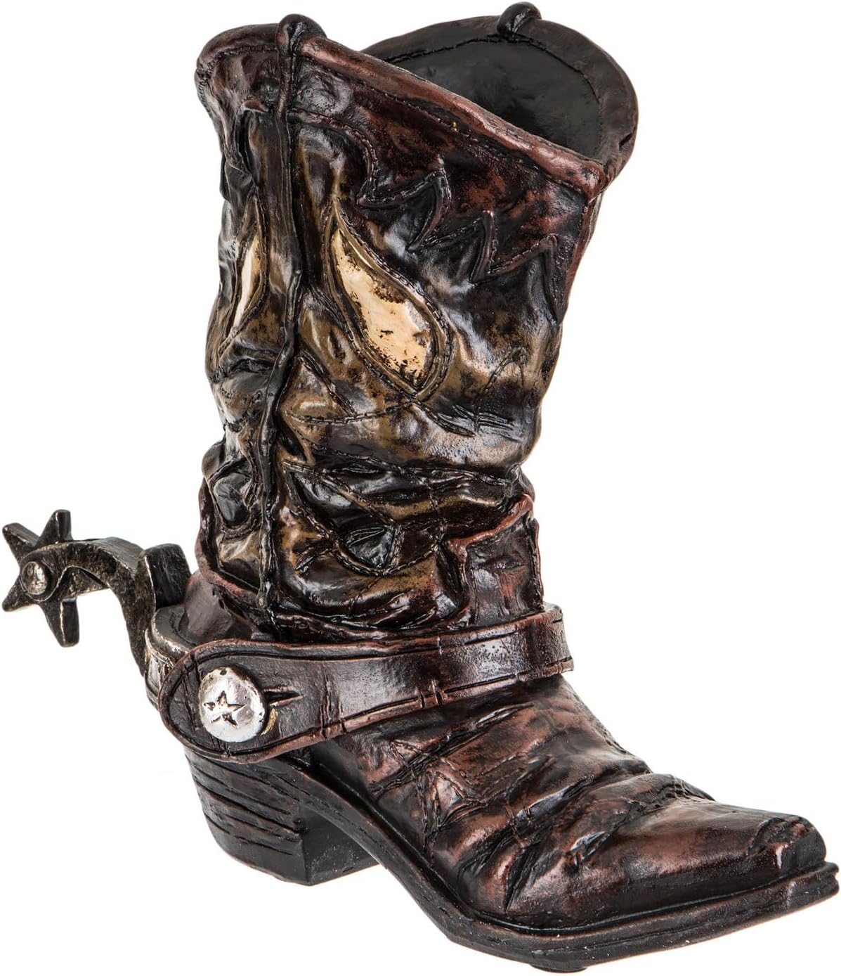 Hobby Lobby Western Star Spur Cowboy Boot Vase, 9.38" H x 10.94" W, Home Office Wedding Centerpiece Rustic Decor